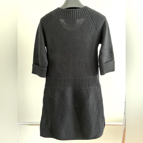 Club Monaco Black Medium Knit Wool Dress with Front Pocket - Picture 3 of 4